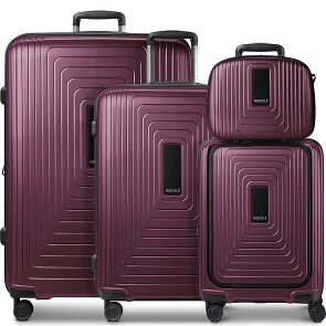 Redolz Essentials14 4-wheel suitcase set Beautycase 4 pce with expansion fold laptop compartment
