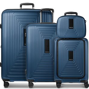 Redolz Essentials14 4-wheel suitcase set Beautycase 4 pce with expansion fold laptop compartment