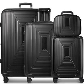 Redolz Essentials14 4-wheel suitcase set Beautycase 4 pce with expansion fold laptop compartment