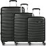  Paris 4 wheels Suitcase set 3-piece with expansion pleat Variant black