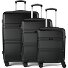  5739 4 wheels Suitcase set 3-piece Variant schwarz