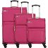 Travel Line 6704 4 Roll Suitcase Set 3pcs. Variant pink Travel Line 6704 4 Roll Suitcase Set 3pcs. Variant pink