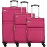  Travel Line 6704 4 Roll Suitcase Set 3pcs. Variant pink