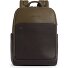 Black Square Daypack Genuine Leather 38 cm Laptop compartment Variant green-black-mahogany