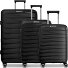  London 4 wheels Suitcase set 3-piece with expansion pleat Variant black