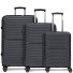  Shine 4 wheels Suitcase set 3-piece with expansion pleat Variant black
