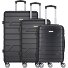  Bergamo 4 wheels Suitcase set 3-piece Variant schwarz