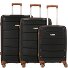  Graz 4 wheels Suitcase set 3-piece Variant schwarz-braun