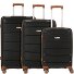  Graz 4 wheels Suitcase set 3-piece Variant schwarz-braun