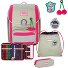  Genius school bag set 4pcs. Variant pink cherry