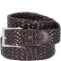  Business braided belt leather Variant ebony | 95 cm