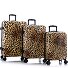  Black Camo 4 wheels Suitcase set 3-piece with expansion pleat Variant brown leopard