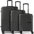  Larnaka 4 wheels Suitcase set 3-piece with expansion pleat Variant schwarz