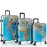  Black Camo 4 wheels Suitcase set 3-piece with expansion pleat Variant world map