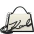 Karl Lagerfeld Essentials Handbag Leather 21 cm Variant white-black Karl Lagerfeld Essentials Handbag Leather 21 cm Variant white-black