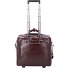  Blue Square 2 wheels Wheeled briefcase Genuine Leather 36 cm Laptop compartment Variant mahogany