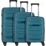  Strz by Asteroid 4 wheels Suitcase set 3-piece Expandable Variant deepsea green