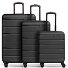  Munich 4.0 4-wheel suitcase set 3-piece with stretch fold Variant black dull