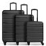  Munich 4.0 4-wheel suitcase set 3-piece with stretch fold Variant black dull