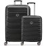  Meteor 4-wheel Suitcase set S+L expandable gusset Variant deep black