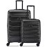  Meteor 4-wheel Suitcase set S+L expandable gusset Variant deep black