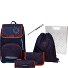 Ergoplus School bag set 8-piece Variant black red Ergoplus School bag set 8-piece Variant black red