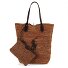 Raffia Shopper Bag 46 cm Variant toasted almond-chocolate  Raffia Shopper Bag 46 cm Variant toasted almond-chocolate