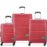  x United Colors of Benetton Now Hardside 4-wheel suitcase set 3 pcs. with expansion fold Variant red