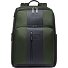  Brief travel backpack leather 43 cm laptop compartment Variant green
