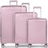  Vienna 4 wheels Suitcase set 3-piece with expansion pleat Variant rose