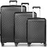  Vienna 4 wheels Suitcase set 3-piece with expansion pleat Variant black