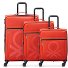 x United Colors of Benetton Color Block 4-wheel suitcase set 3 pcs. Variant red