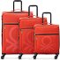  x United Colors of Benetton Color Block 4-wheel suitcase set 3 pcs. Variant red