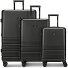 Hanoi 4 wheels Suitcase set 3-piece with expansion pleat Variant black  Hanoi 4 wheels Suitcase set 3-piece with expansion pleat Variant black