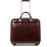  Blue Square 2 wheels Wheeled briefcase Genuine Leather 37 cm Laptop compartment Variant mahogany