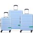  x United Colors of Benetton Now Hardside 4-wheel suitcase set 3 pcs. with expansion fold Variant light blue