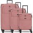  Essentials 12 THREE SET 4 wheels Suitcase set 3-piece with expansion pleat Variant rose