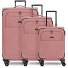  Essentials 12 THREE SET 4 wheels Suitcase set 3-piece with expansion pleat Variant rose