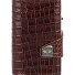 Click & Slide credit card case wallet RFID leather 6.5 cm Variant brown-silver  Click & Slide credit card case wallet RFID leather 6.5 cm Variant brown-silver