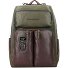 Harper backpack RFID leather 46 cm laptop compartment Variant green-dark brown Harper backpack RFID leather 46 cm laptop compartment Variant green-dark brown