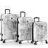  Black Camo 4 wheels Suitcase set 3-piece with expansion pleat Variant black-white world map