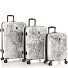  Black Camo 4 wheels Suitcase set 3-piece Expandable Variant black-white world map