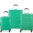  x United Colors of Benetton Now Hardside 4-wheel suitcase set 3 pcs. with expansion fold Variant green