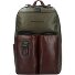  Harper backpack leather 48 cm laptop compartment Variant green-dark brown