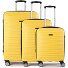  5493 4 wheels Suitcase set 3-piece with expansion pleat Variant gelb