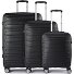  5493 4 wheels Suitcase set 3-piece Expandable Variant schwarz