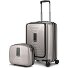 Essentials 14 suitcase set 2 pcs. cabin trolley with stretch fold + beauty case Variant coffee grey metallic