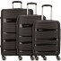  Miami 4 wheels Suitcase set 3-piece Variant schwarz